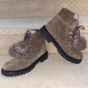 Jimmy choo fur lined combat boots size 37.5